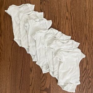 Set of 7 Gerber White Baby Bodysuits/Onesies